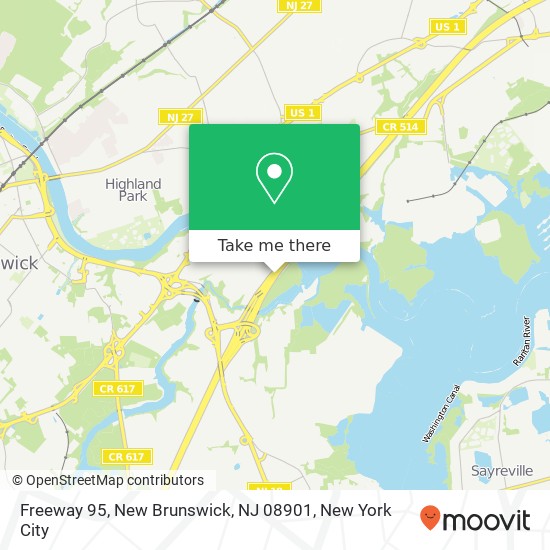 Mapa de Freeway 95, New Brunswick, NJ 08901