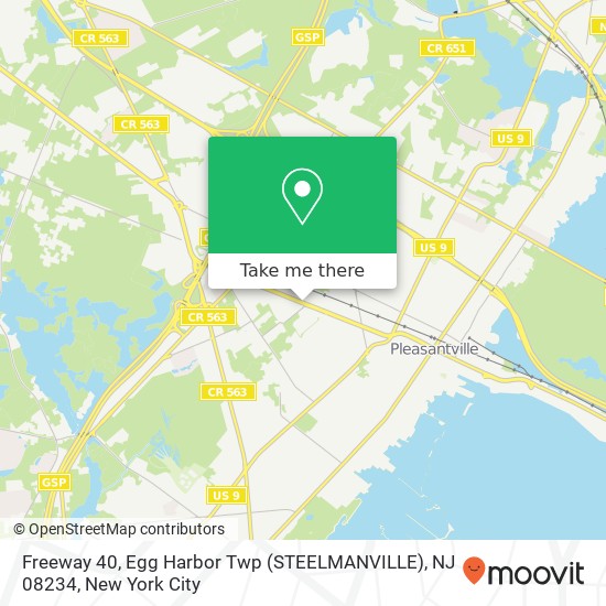 Mapa de Freeway 40, Egg Harbor Twp (STEELMANVILLE), NJ 08234