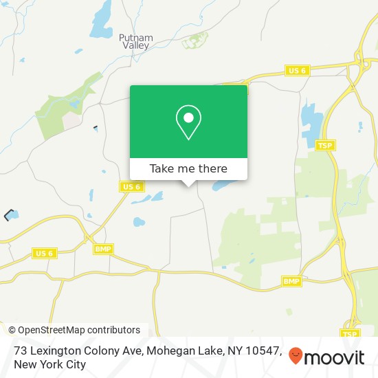 Mapa de 73 Lexington Colony Ave, Mohegan Lake, NY 10547
