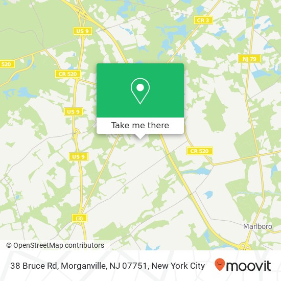 Mapa de 38 Bruce Rd, Morganville, NJ 07751