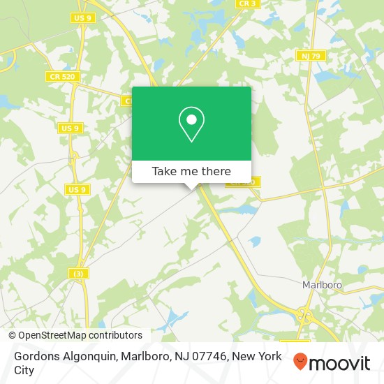 Mapa de Gordons Algonquin, Marlboro, NJ 07746