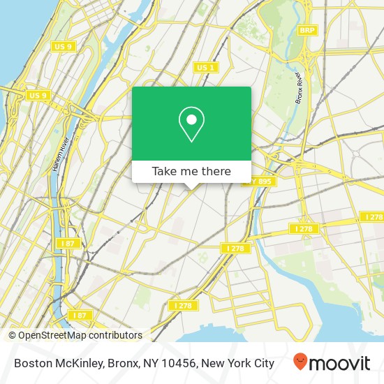 Mapa de Boston McKinley, Bronx, NY 10456