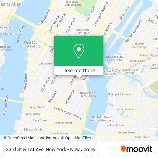 23rd St & 1st Ave map