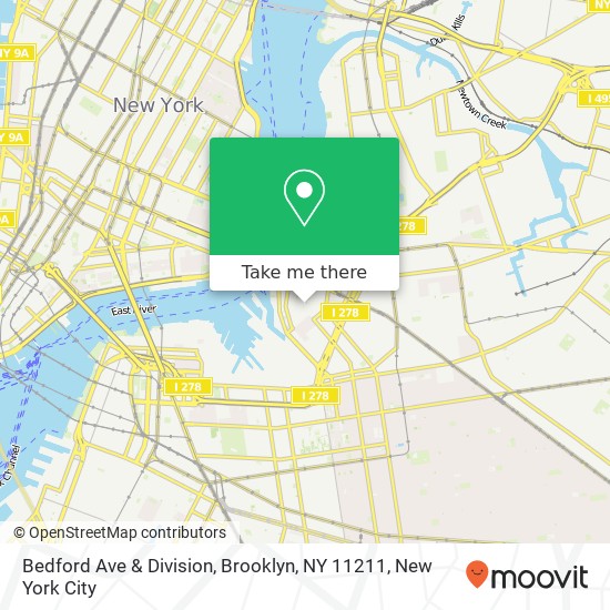 Mapa de Bedford Ave & Division, Brooklyn, NY 11211