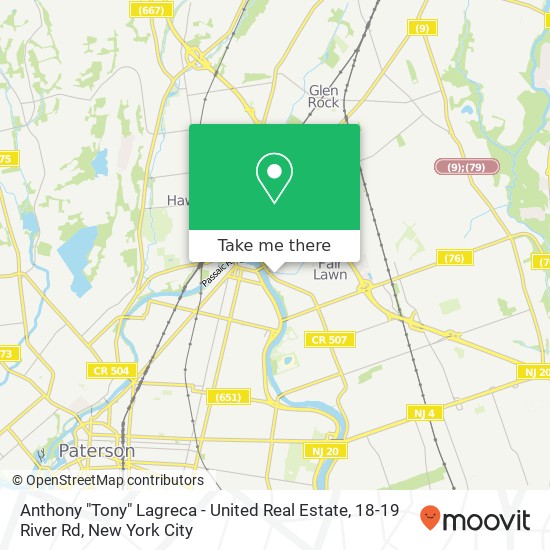 Anthony "Tony" Lagreca - United Real Estate, 18-19 River Rd map