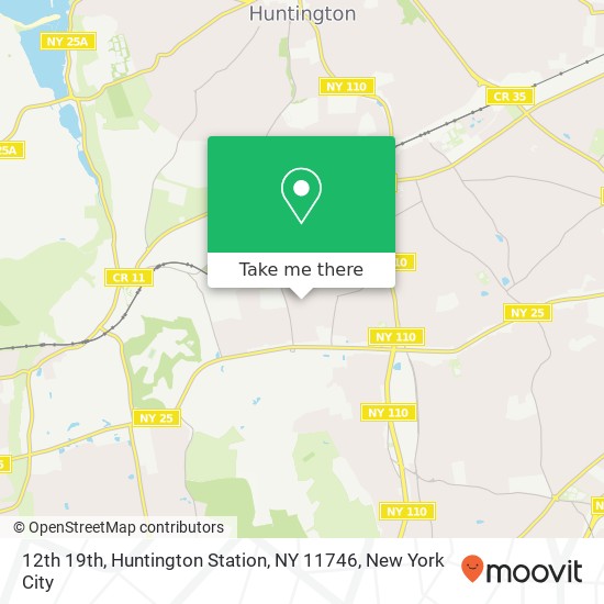 Mapa de 12th 19th, Huntington Station, NY 11746