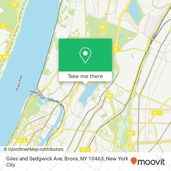 Mapa de Giles and Sedgwick Ave, Bronx, NY 10463