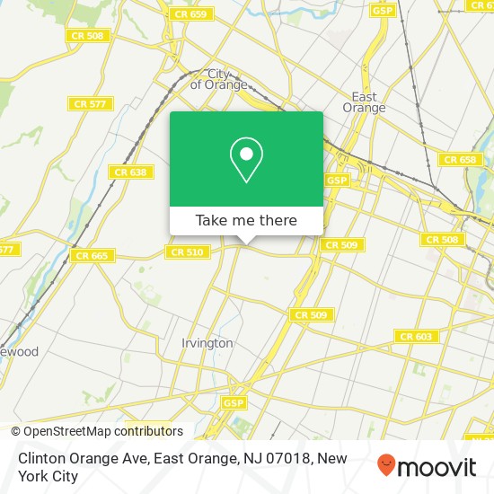 Mapa de Clinton Orange Ave, East Orange, NJ 07018