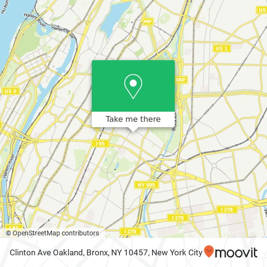 Clinton Ave Oakland, Bronx, NY 10457 map