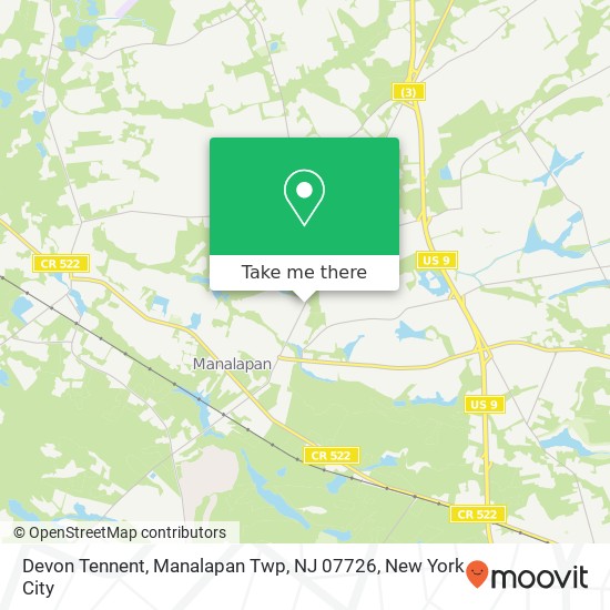 Devon Tennent, Manalapan Twp, NJ 07726 map