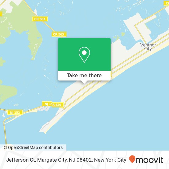 Mapa de Jefferson Ct, Margate City, NJ 08402