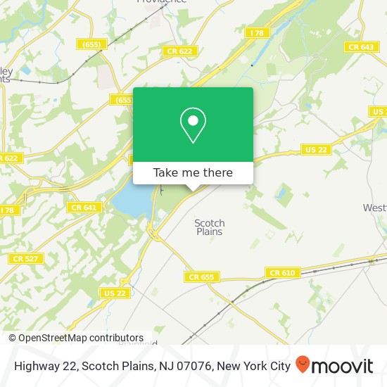 Mapa de Highway 22, Scotch Plains, NJ 07076