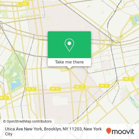 Utica Ave New York, Brooklyn, NY 11203 map