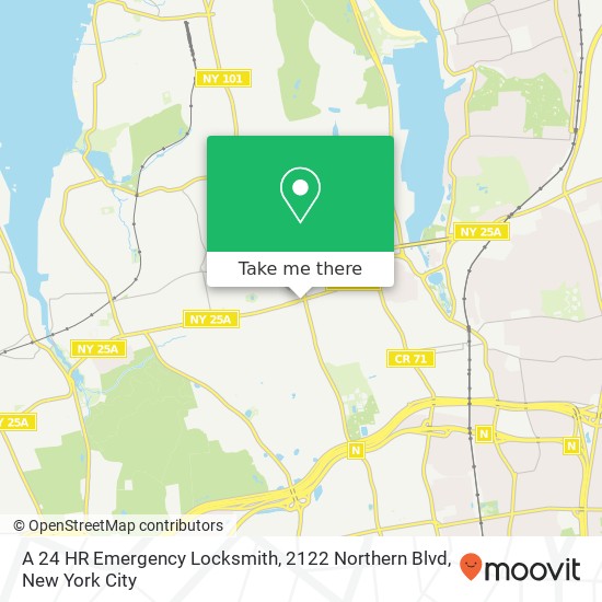 Mapa de A 24 HR Emergency Locksmith, 2122 Northern Blvd