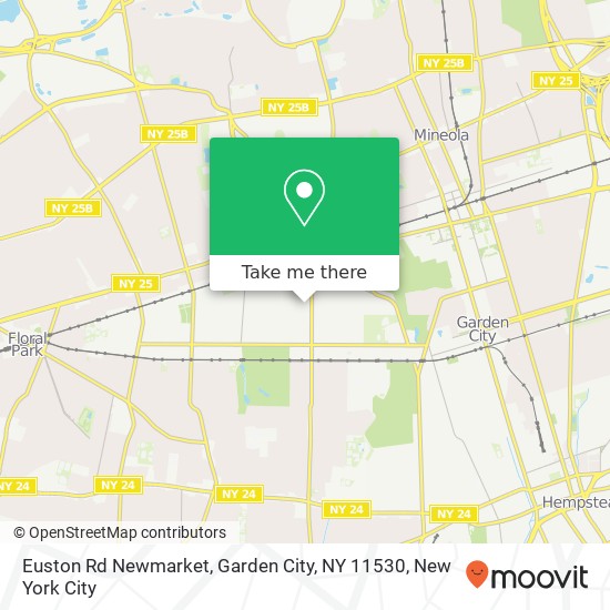 Mapa de Euston Rd Newmarket, Garden City, NY 11530