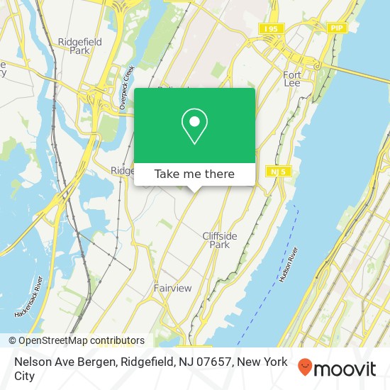 Mapa de Nelson Ave Bergen, Ridgefield, NJ 07657