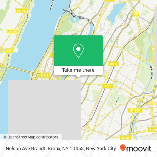 Mapa de Nelson Ave Brandt, Bronx, NY 10453