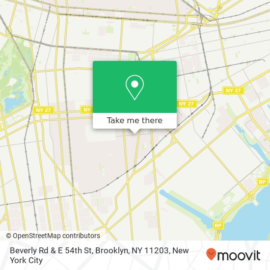 Mapa de Beverly Rd & E 54th St, Brooklyn, NY 11203