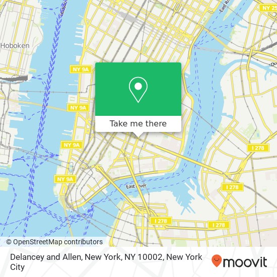 Delancey and Allen, New York, NY 10002 map