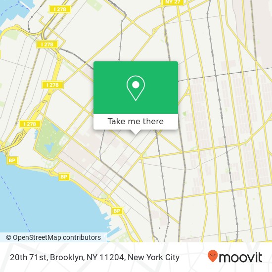 Mapa de 20th 71st, Brooklyn, NY 11204