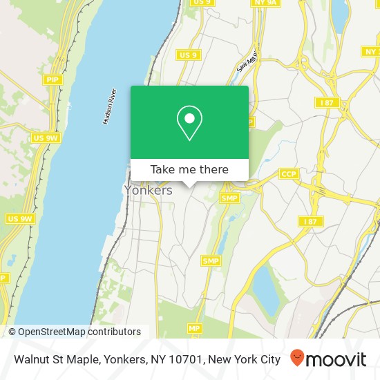 Mapa de Walnut St Maple, Yonkers, NY 10701