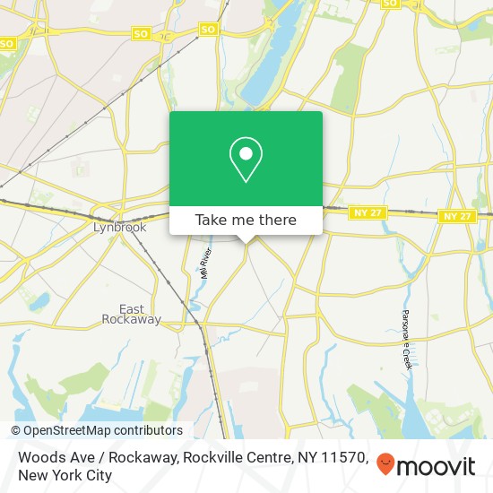 Mapa de Woods Ave / Rockaway, Rockville Centre, NY 11570