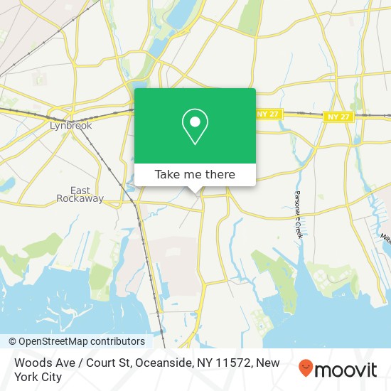 Mapa de Woods Ave / Court St, Oceanside, NY 11572