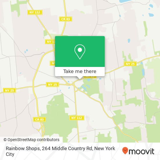 Mapa de Rainbow Shops, 264 Middle Country Rd