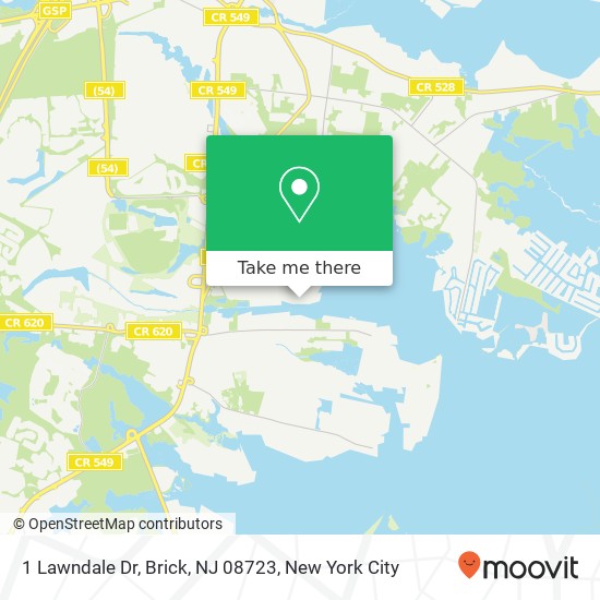 Mapa de 1 Lawndale Dr, Brick, NJ 08723