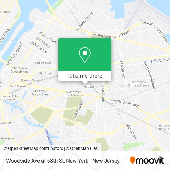 Woodside Ave at 58th St map
