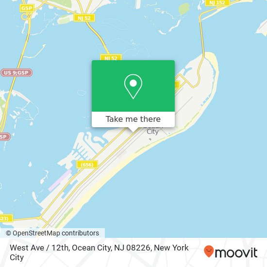 Mapa de West Ave / 12th, Ocean City, NJ 08226