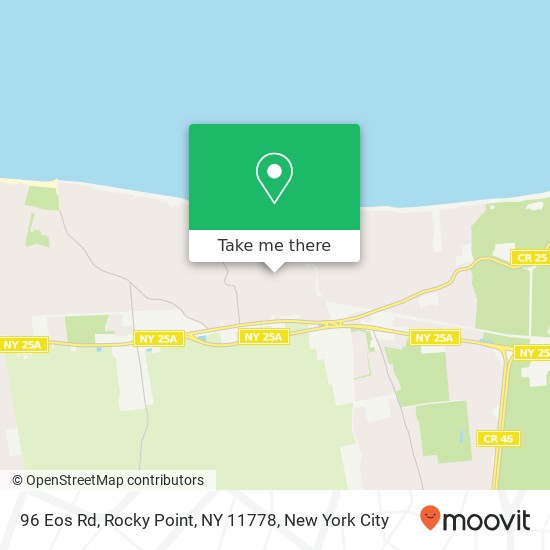 Mapa de 96 Eos Rd, Rocky Point, NY 11778