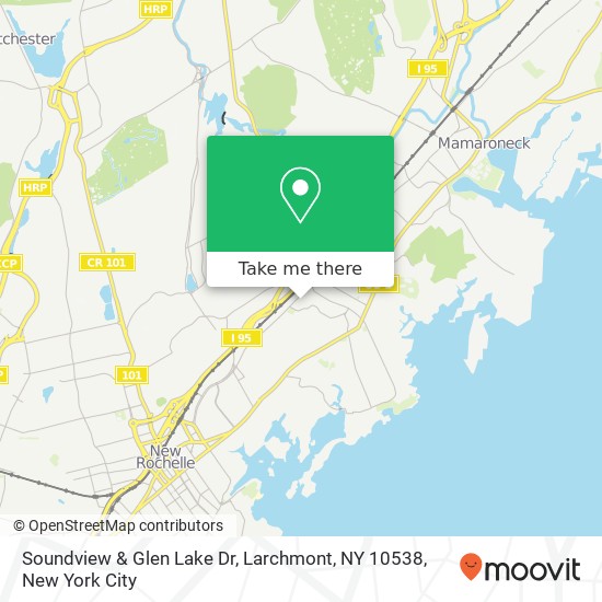 Mapa de Soundview & Glen Lake Dr, Larchmont, NY 10538