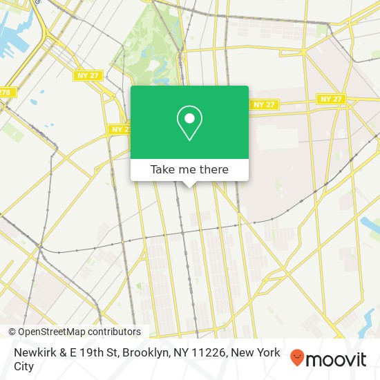 Mapa de Newkirk & E 19th St, Brooklyn, NY 11226