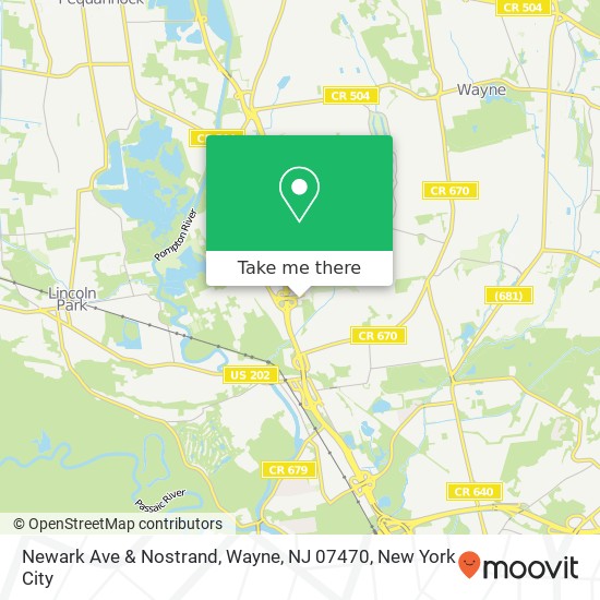 Newark Ave & Nostrand, Wayne, NJ 07470 map