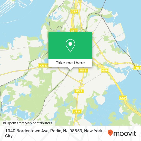 Mapa de 1040 Bordentown Ave, Parlin, NJ 08859