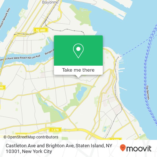 Mapa de Castleton Ave and Brighton Ave, Staten Island, NY 10301