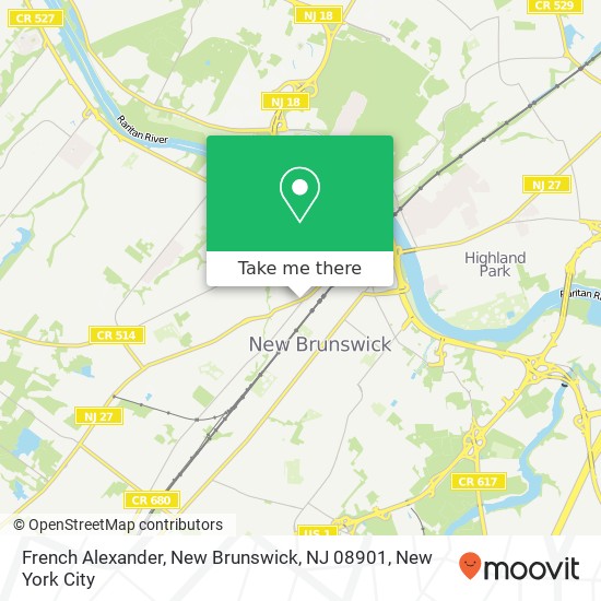 Mapa de French Alexander, New Brunswick, NJ 08901