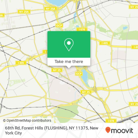 68th Rd, Forest Hills (FLUSHING), NY 11375 map