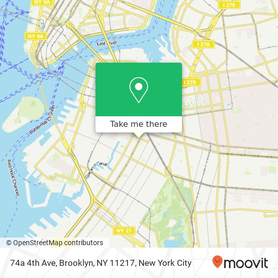 Mapa de 74a 4th Ave, Brooklyn, NY 11217