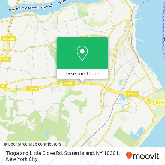 Tioga and Little Clove Rd, Staten Island, NY 10301 map