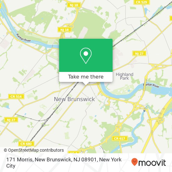 Mapa de 171 Morris, New Brunswick, NJ 08901