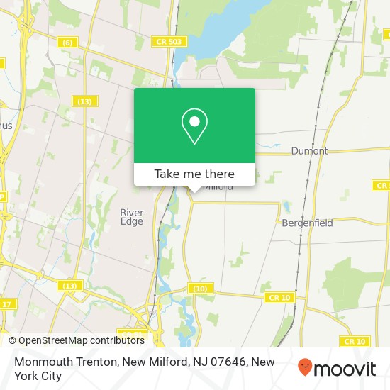 Mapa de Monmouth Trenton, New Milford, NJ 07646