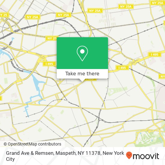 Mapa de Grand Ave & Remsen, Maspeth, NY 11378