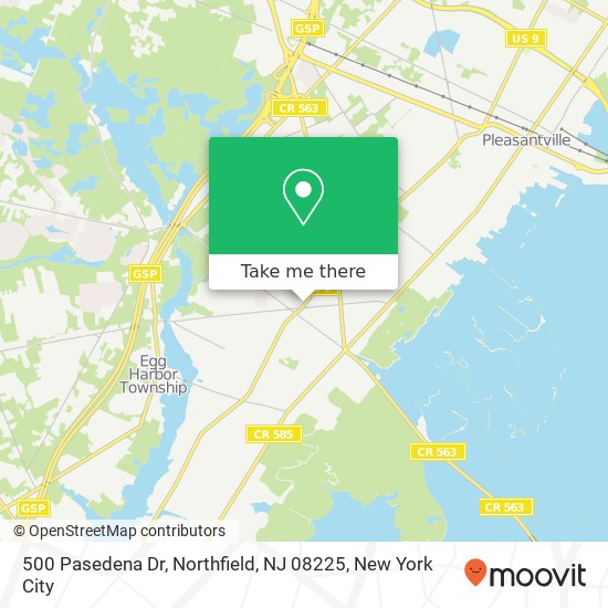 Mapa de 500 Pasedena Dr, Northfield, NJ 08225