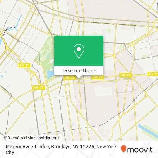 Mapa de Rogers Ave / Linden, Brooklyn, NY 11226