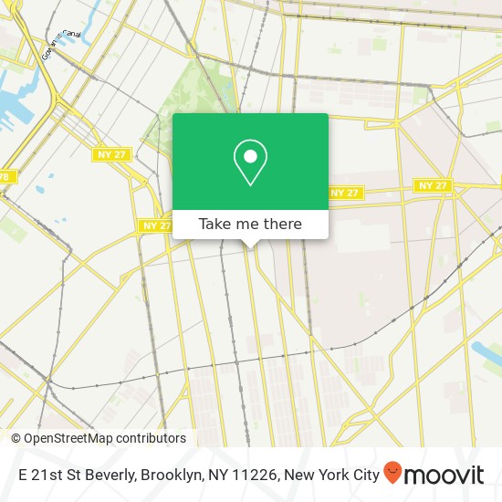 Mapa de E 21st St Beverly, Brooklyn, NY 11226