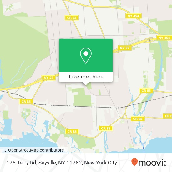 Mapa de 175 Terry Rd, Sayville, NY 11782