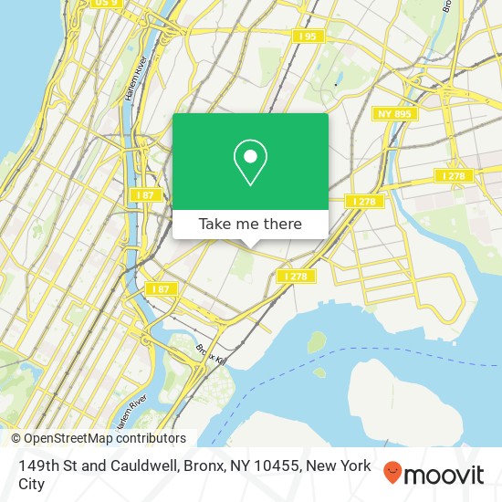 149th St and Cauldwell, Bronx, NY 10455 map