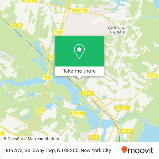 Mapa de 8th Ave, Galloway Twp, NJ 08205